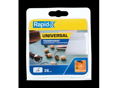 Tyčinka RAPID, 07x90 mm, univerzálna transparent, 36 ks, tavná, lepiaca, náplň do tavnej pištole
