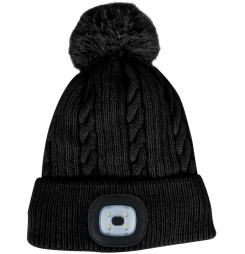 Čiapka Strend Pro Damon čierna, L, 4x SMD LED, 60 lm, s brmbolcom, WINTER