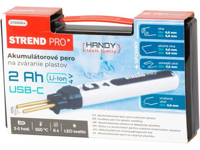 Pero Strend Pro, zváracie, na plasty, 2000 mAh, USB nabíjanie, s príslušenstvom