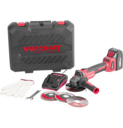 Brúska Worcraft CAG-S20LiBH ShareSYS, 115 mm, uhlová, SET v kufri, s batériou a nabíjačkou,  20V, 1x Li-ion, bezuhlíková