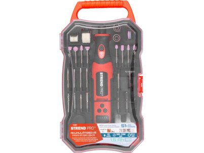 Brúska Strend Pro, mini, priama, vŕtanie a brúsenie, 8 V, 1500 mAh, s príslušenstvom