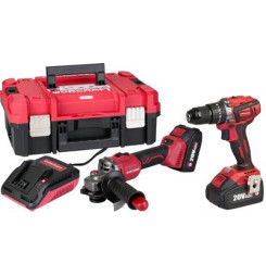 Set Worcraft XCUBE001 ShareSYS Toolbox, skrutkovač CHD-S20LiBA + uhlová brúska CAG-S20LiBS-125 mm, bezuhlíkové, 2x 4.0 Ah akumul