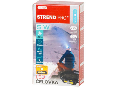 Čelovka Strend Pro Headlight H3173, XPE+COB, 1200 mAh, USB nabíjanie
