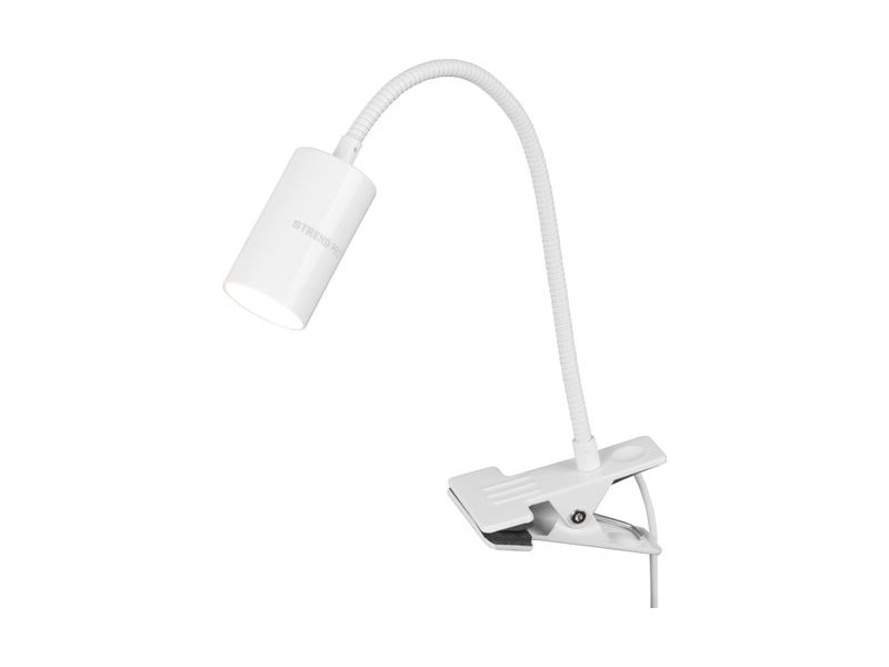 Lampa Strend Pro, stolná, s klipsou na uchytenie, Alu, biela, USB, 41 cm
