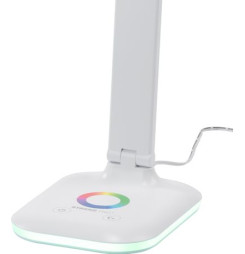 Lampa Strend Pro, stolná, dotykové ovládanie, stmievanie, RGB, podsvietený podstavec, 4 W, biela