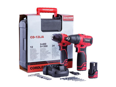 Skrutkovač Worcraft CD-12LiA, 2xLi-ion 1.3Ah, kufrík