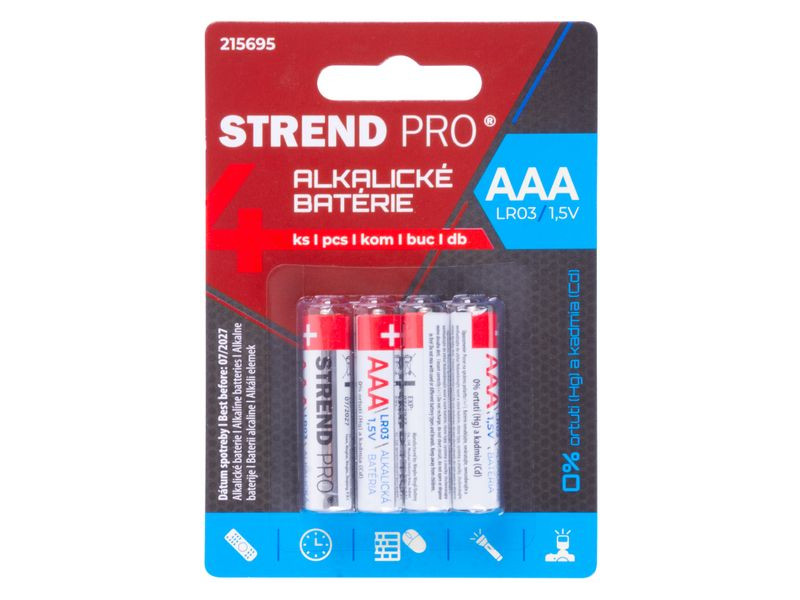 Batéria Strend Pro, LR03, 4 ks, AAA tužka, blister