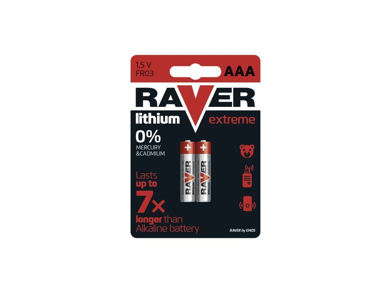 Batéria RAVER FR03, líthiová batéria, bal. 2 ks, AAA tužka