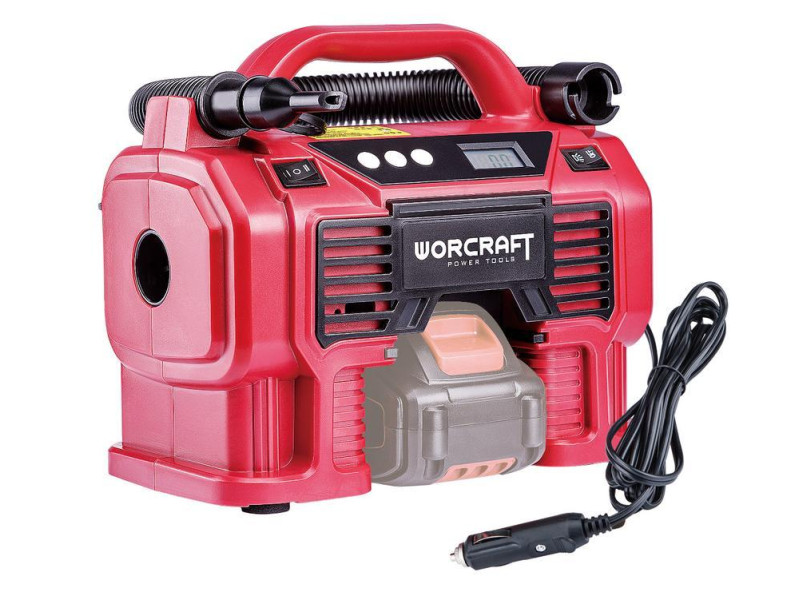 Kompresor Worcraft CAC-S20LiA ShareSYS, 160 Psi/11 Bar, 20V Li-ion, LED svetlo + autozásuvka