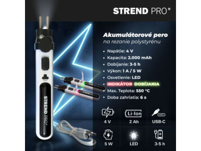 Pero Strend Pro, rezač na polystyrén, 2000mAh, USB nabíjanie, s príslušenstvom