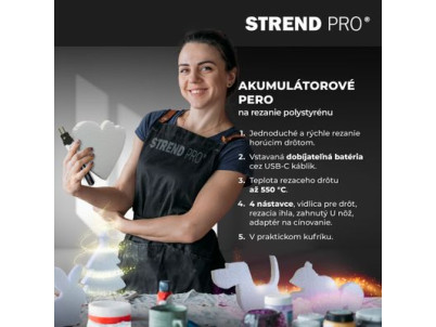 Pero Strend Pro, rezač na polystyrén, 2000mAh, USB nabíjanie, s príslušenstvom