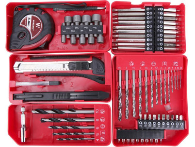 Skrutkovač Worcraft CHD-S20LiBAT ShareSYS 20V, Li-ion, bezuhlíkový, 2x akumulátor 2.0Ah, nabíjačka, set s príslušenstvom 73ks, v