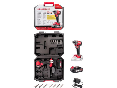 Uťahovák Worcraft CIS-S20LiBM-260 ShareSYS, 20V Li-Ion, rázový, 260Nm, bezuhlíkový, SET 1x akumulátor 2.0 Ah + 1x nabíjačka, v k