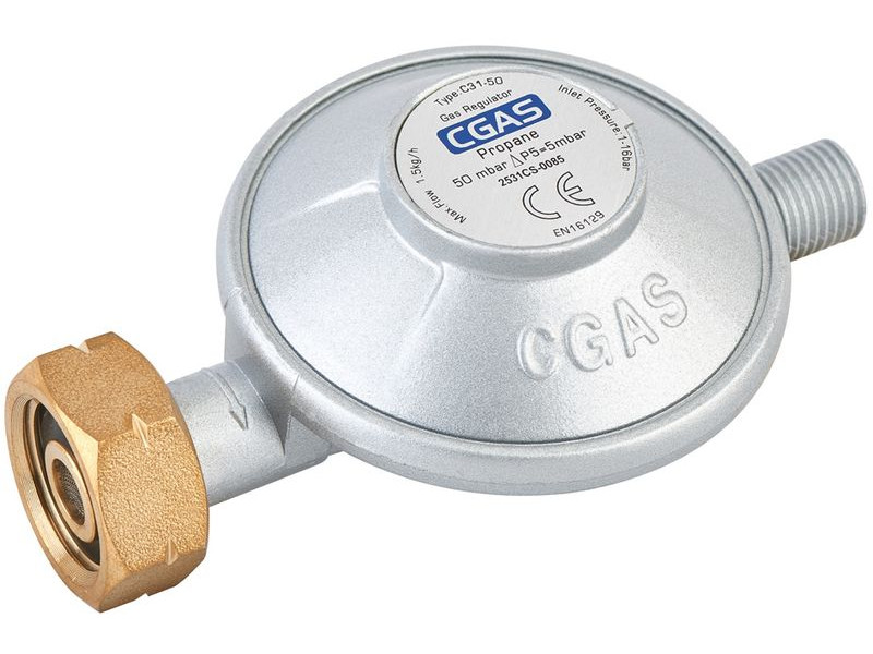 Regulátor plynu CGAS C31-50, 50 mbar, závit G1/4" LH, EN 12864