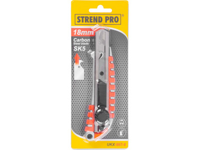 Nôž Strend Pro UKX-867-8, 18 mm, odlamovací, s kolieskom, čepeľ háčik, Alu/plast
