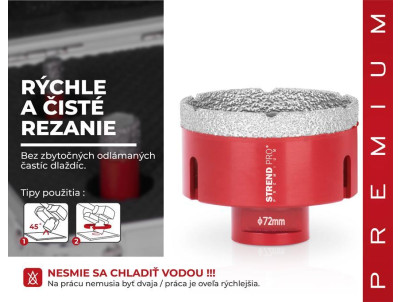 Vyrezávač Strend Pro Premium DCB11, 72 mm, M14, korunka, diamant, professional