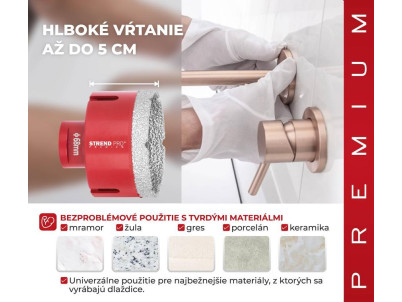 Vyrezávač Strend Pro Premium DCB11, 68 mm, M14, korunka, diamant, professional