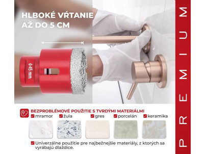 Vyrezávač Strend Pro Premium DCB11, 45 mm, M14, korunka, diamant, professional
