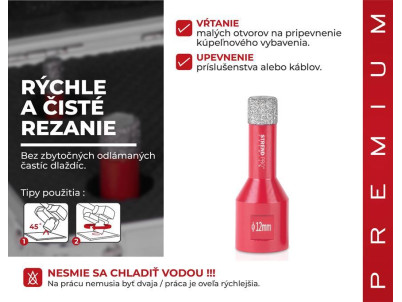 Vyrezávač Strend Pro Premium DCB11, 12 mm, M14, HD, korunka, diamant, professional
