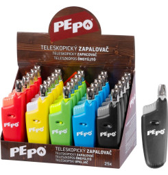 Zapaľovač PE-PO®, teleskopický, plynový, Sellbox 25 ks