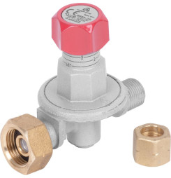 Regulátor plynu Meva, 0,5-4 bar, nastaviteľný, s ventilom, výstupný závit G3/8" L