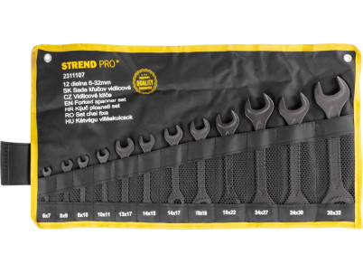 Sada kľúčov Strend Pro HR34184 vidlicové, 12 dielna, DIN895, 6-32 mm