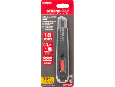 Nôž Strend Pro Premium FD7815, BlackMatt, SoftTouch, 18 mm, odlamovací