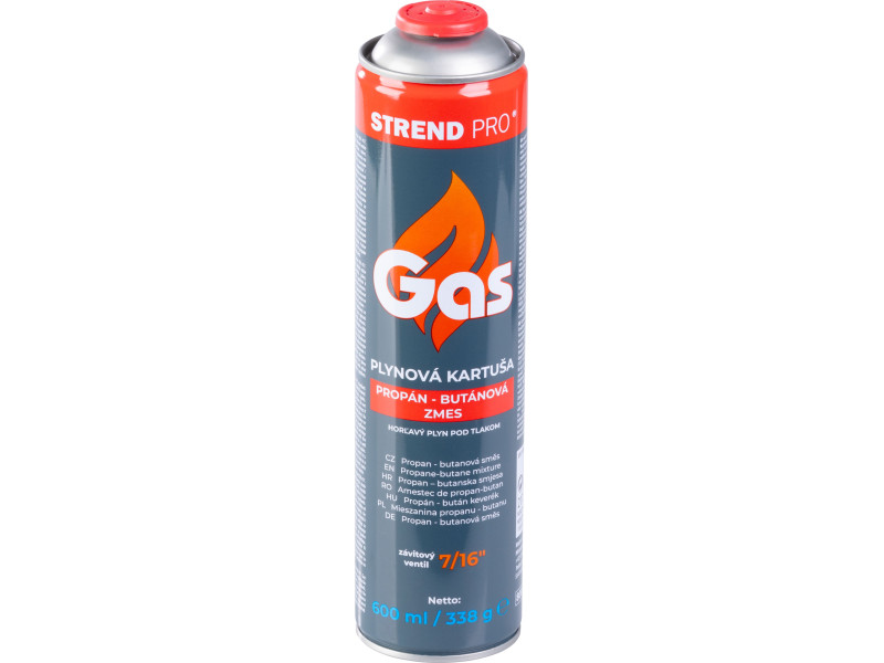 Kartuš Strend Pro, 600 ml, 338 g, Propán-Bután, štandardný závit