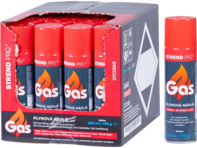 Plyn Strend Pro, Propán-Bután, kartuš 139 g, 250 ml, na plnenie, do zapaľovačov, Sellbox