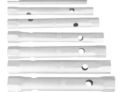 Kľúč Strend Pro, 6x7-16x17 mm, trúbkový, obojstranný, Zn, set 6 ks