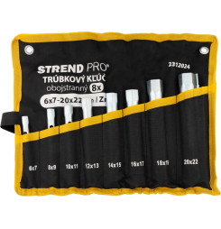 Kľúč Strend Pro, 6x7-20x22 mm, trúbkový, obojstranný, Zn, set 8 ks