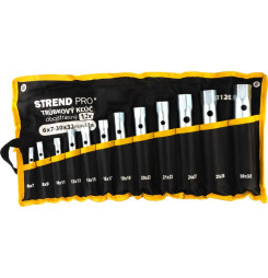 Kľúč Strend Pro, 6x7-30x32 mm, trúbkový, obojstranný, Zn, set 12 ks