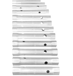 Kľúč Strend Pro, 6x7-30x32 mm, trúbkový, obojstranný, Zn, set 12 ks