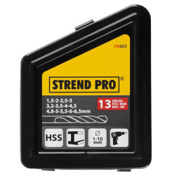 Sada vrtákov Strend Pro FD131, 13 dielna, 1-10 mm, HSS, do kovu