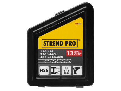 Sada vrtákov Strend Pro FD131, 13 dielna, 1-10 mm, HSS, do kovu