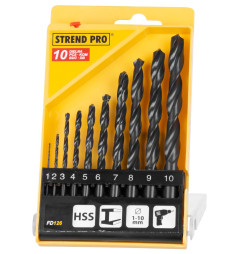 Sada vrtákov Strend Pro FD126, 10 dielna, 1-10 mm, HSS, do kovu