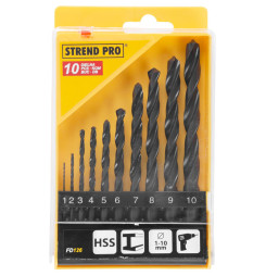 Sada vrtákov Strend Pro FD126, 10 dielna, 1-10 mm, HSS, do kovu