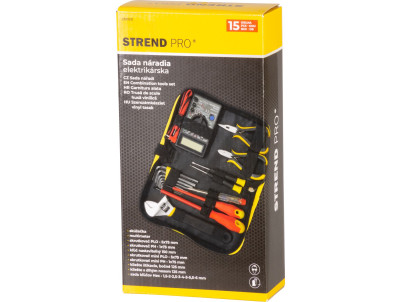 Sada náradia Strend Pro CMT-05.0215 • 15 dielna, elektrikárska + multimeter, v brašni