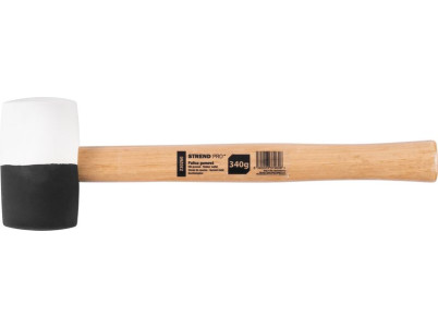 Kladivo Strend Pro HM232 340 g, 290mm, gumené, BlackWhiteHead, drevená rúčka