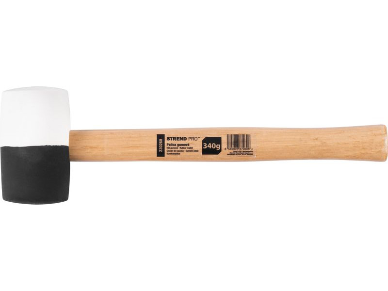 Kladivo Strend Pro HM232 340 g, 290mm, gumené, BlackWhiteHead, drevená rúčka
