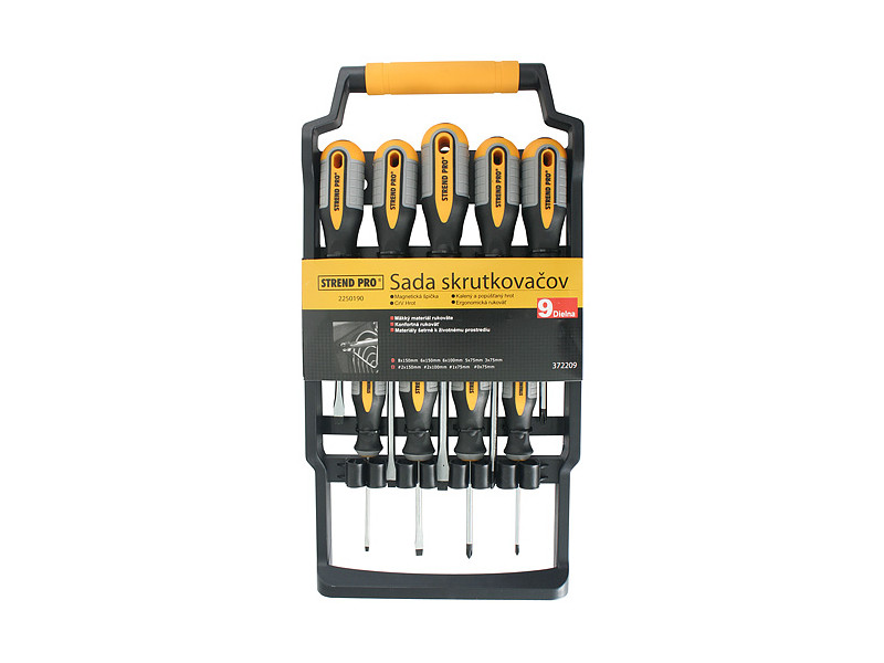 Sada skrutkovačov Strend Pro SDX72-209, 9 dielna, ploché + Phillips Sada skrutkovačov Strend Pro SDX72-209, 9 dielna, ploché + Phillips