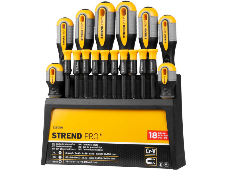 Sada skrutkovačov Strend Pro SDX72-118, 18 dielna, Torx + ploché + Phillips