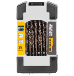 Sada vrtákov Strend Pro M2, do kovu, 25 diena, 1-13 mm, HSS, DIN-338, professional