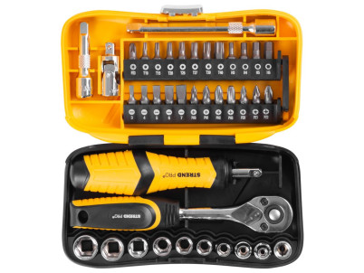Sada náradia Strend Pro WT549, 39 dielna, bity, hlavice a 1/4" račňa