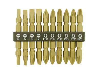 Sada bitov Strend Pro YF40020, 10 dielna, L-65 mm, CrV, GoldenFish