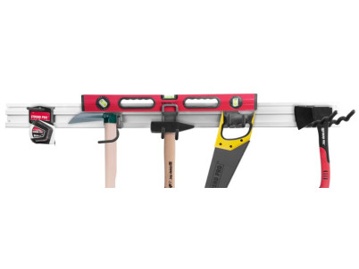 Držiak na náradie Strend Pro G-mate GHS6, koľajnička 120 cm, 6 ks, + vešiaky, na stenu