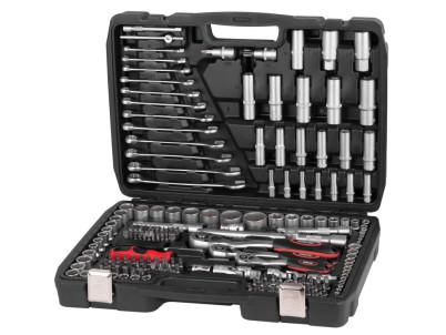 Sada náradia Strend Pro S221, 215 dielna, v kufri, 1/2"+1/4"+3/8"