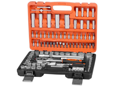 Sada náradia Strend Pro S210, 108 dielna, v kufri, 1/4"+1/2"