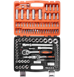 Sada náradia Strend Pro S210, 108 dielna, v kufri, 1/4"+1/2"