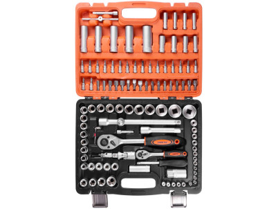 Sada náradia Strend Pro S210, 108 dielna, v kufri, 1/4"+1/2"